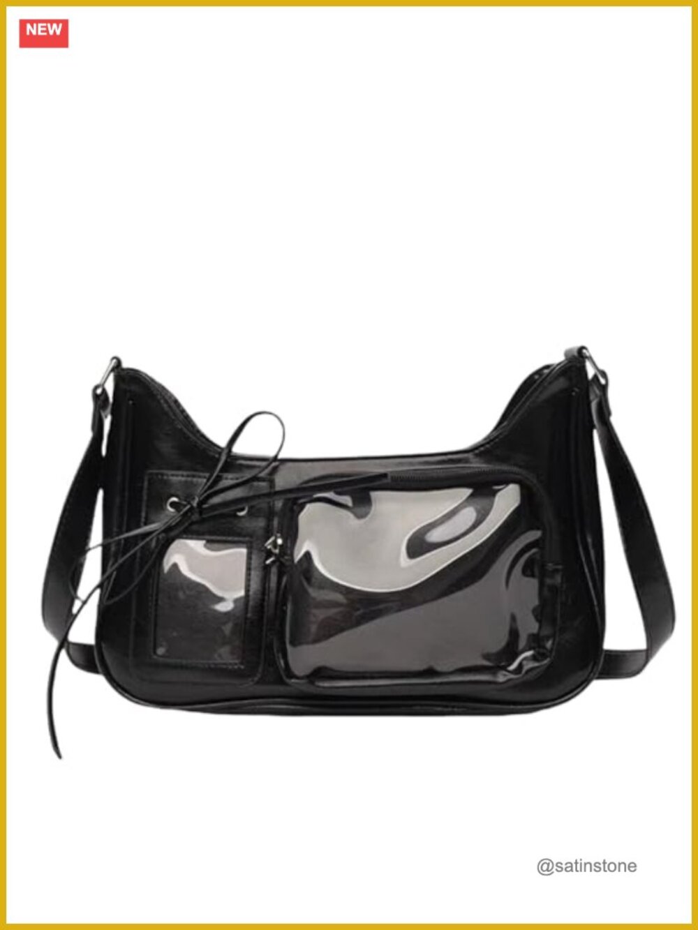 Ita Purse Crossbody Bag Pin Display Handbag Display Window Clear Patent Pockets